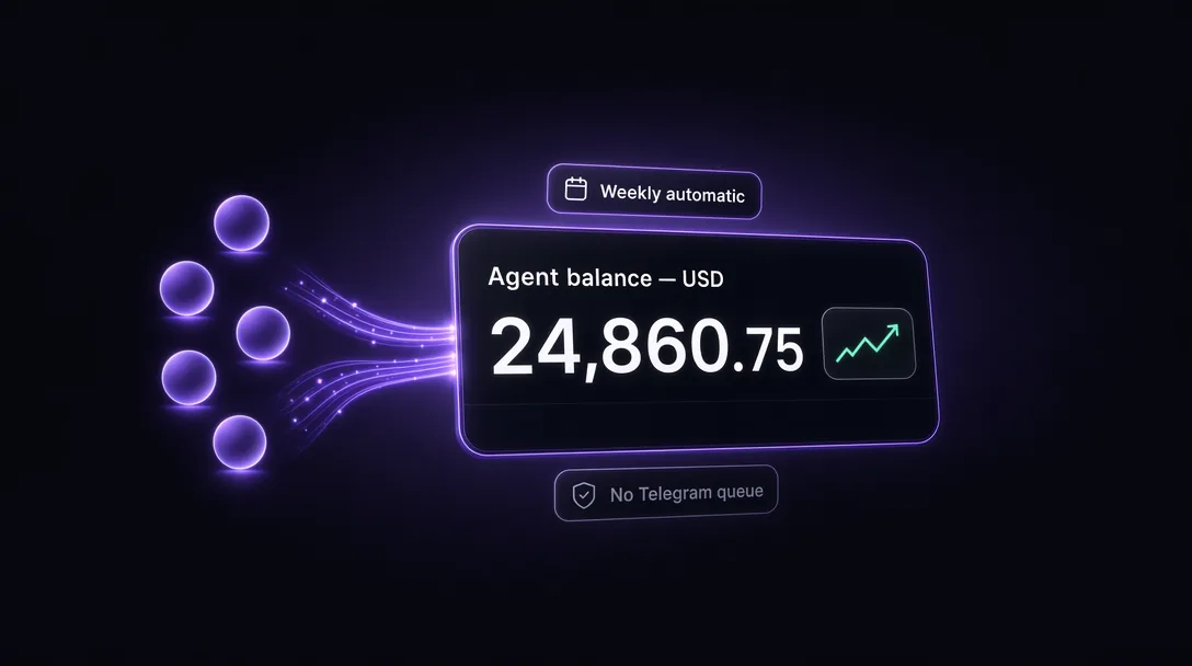 Deep Poker agent commission flow from referred players into the agent's USD balance
