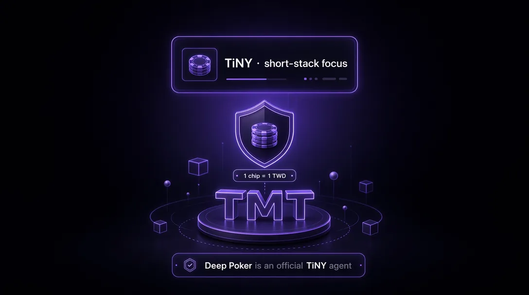 TiNY union on ClubGG, short-stack Asian-market focus with 1-chip-to-1-TWD convention