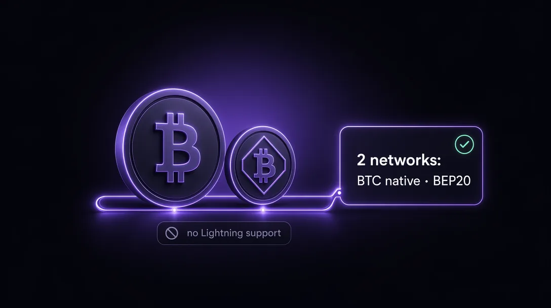Bitcoin supported natively and as BTCB on BEP20 on Deep Poker