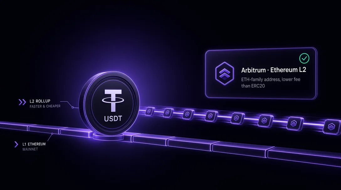 USDT on Arbitrum L2, Ethereum-compatible rollup with low fees