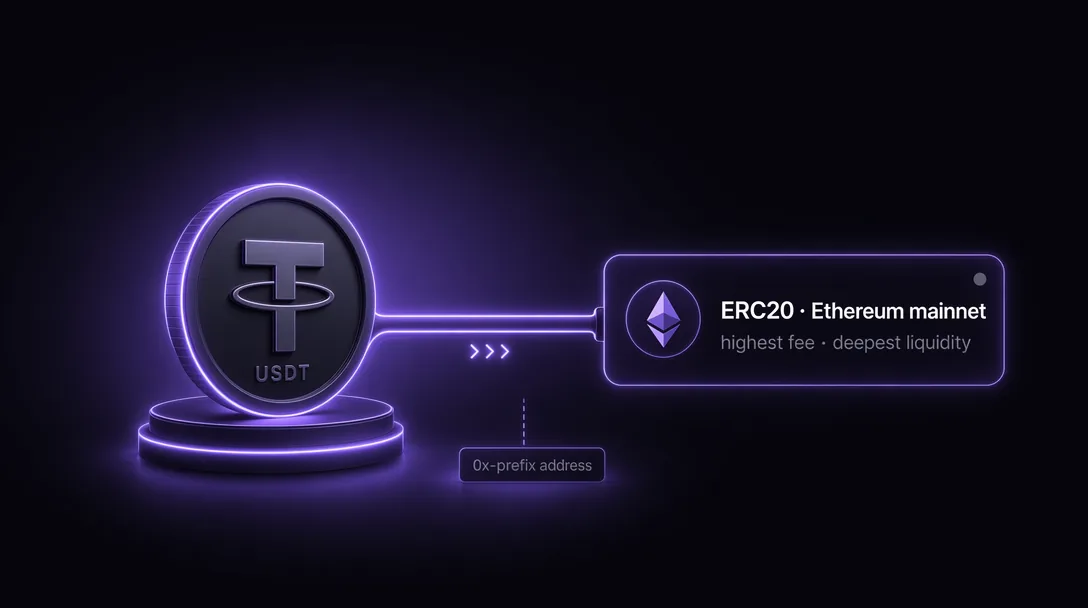 USDT on Ethereum mainnet ERC20, the original Tether network