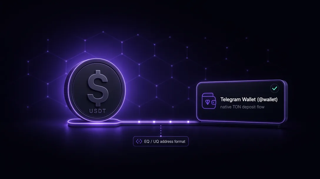 USDT on The Open Network, native deposit flow via Telegram Wallet