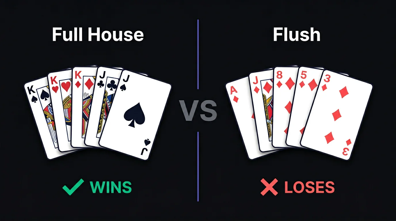 Full House beats Flush: visual comparison